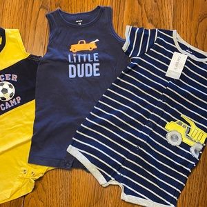 Boy Summer romper trio